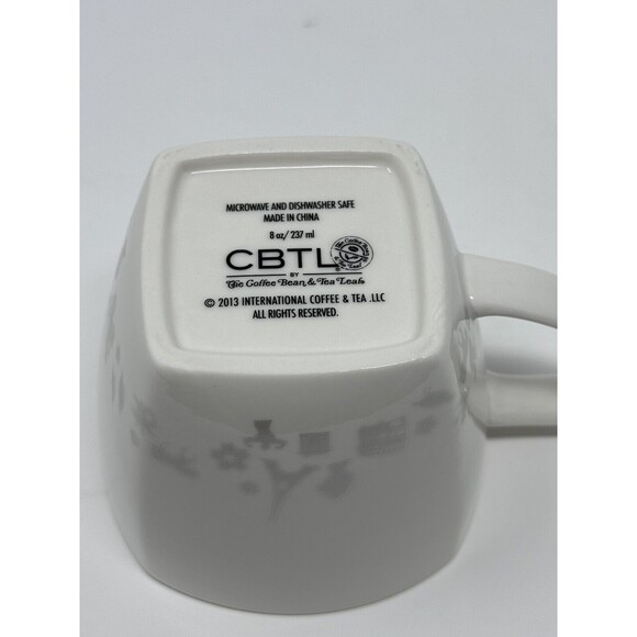 Set of 3 Coffee Bean & Tea Leaf Square Mugs 10, 8, 4oz Ceramic Multi Color - Picture 8 of 11